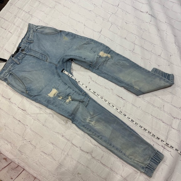 Cotton on harem pant’s like crotch Men's Light Blue Distressed Jeans size 30 - Picture 12 of 16